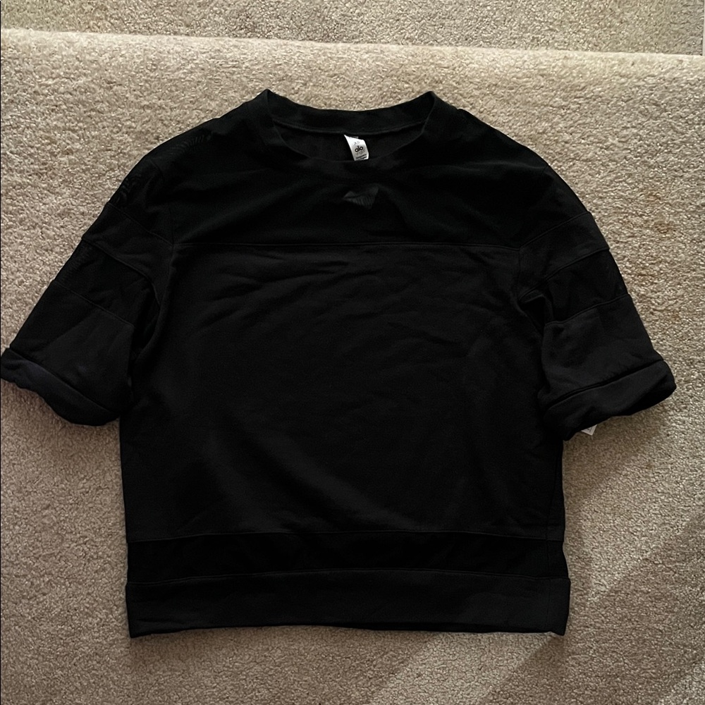 Black Short Sleeve Alo Mesh Top